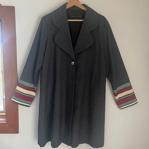 One of a Kind AMY RIGG ribbon sleeve A-line coat. Size M